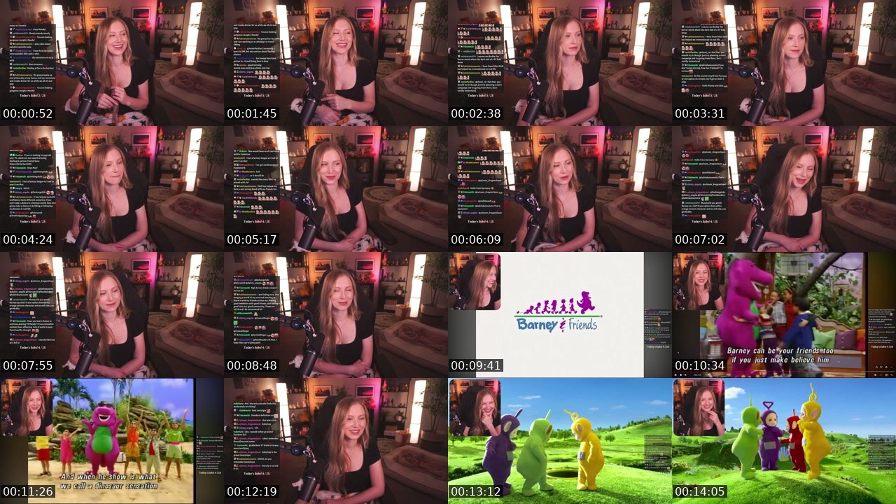 Contact-sheet preview of TeaWithMandy's Twitch recording