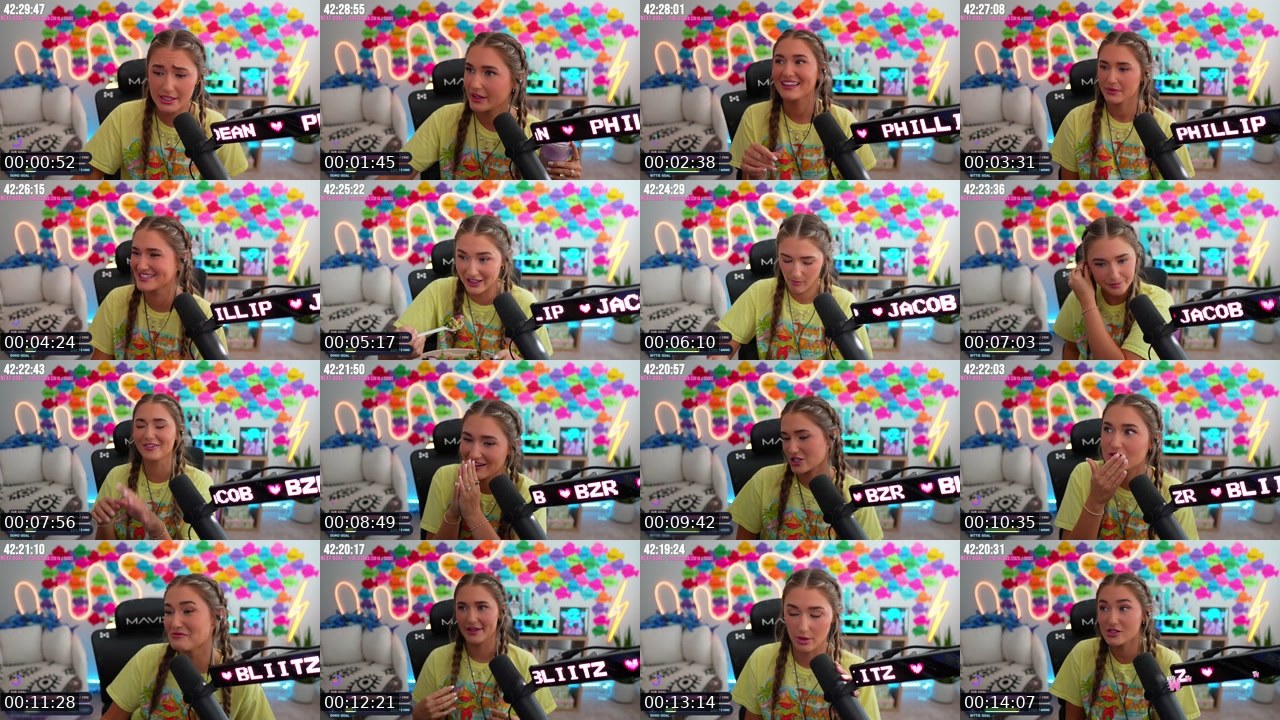 Contact-sheet preview of Jennah's Twitch recording