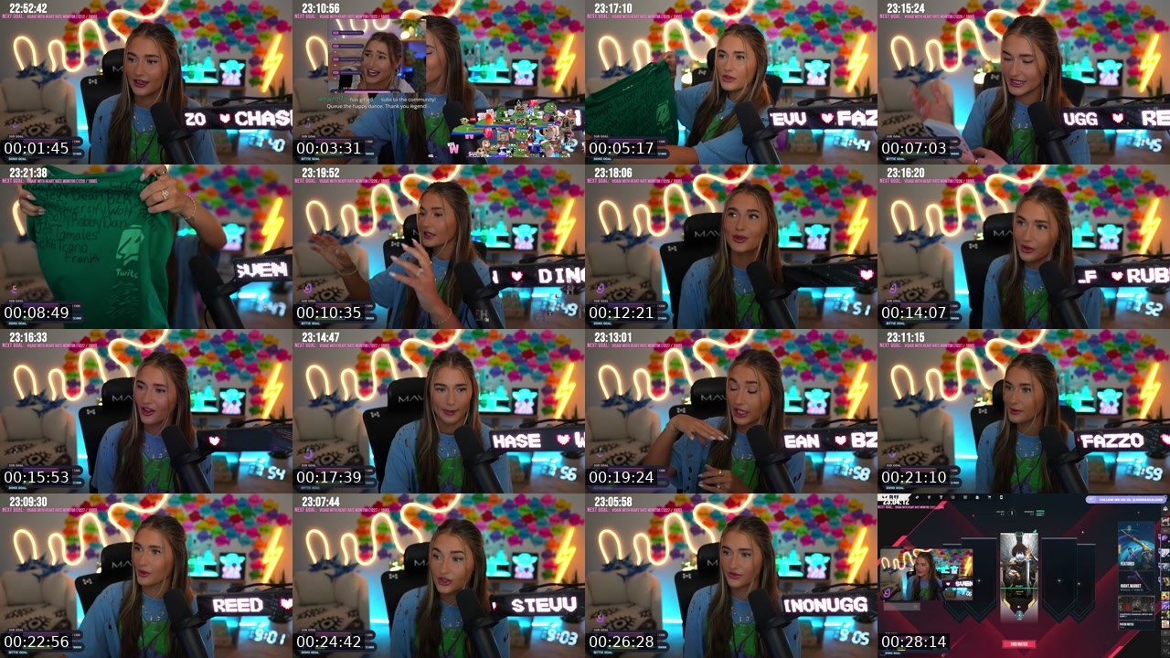 Contact-sheet preview of Jennah's Twitch recording