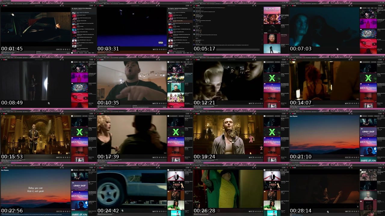 Contact-sheet preview of inkerzbaby's Twitch recording