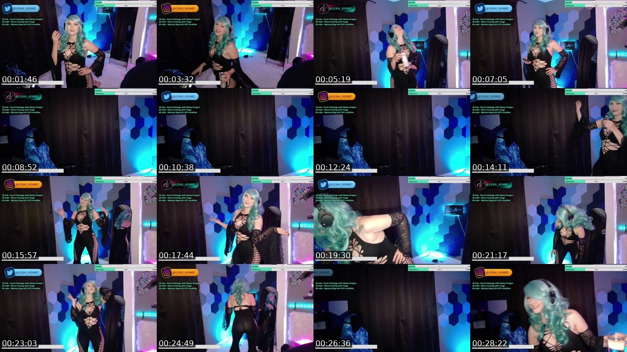 Contact-sheet preview of Leah_Ayame's Twitch recording