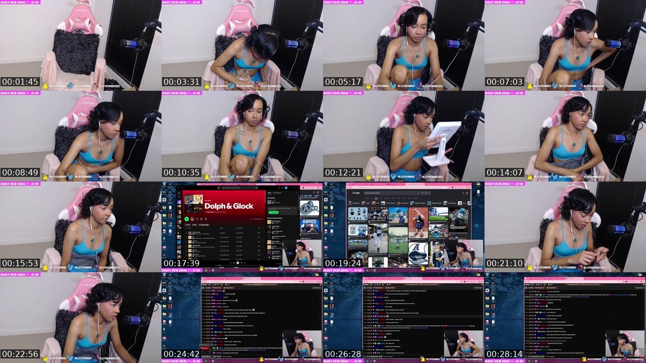 Contact-sheet preview of AllEyesOnDee's Twitch recording