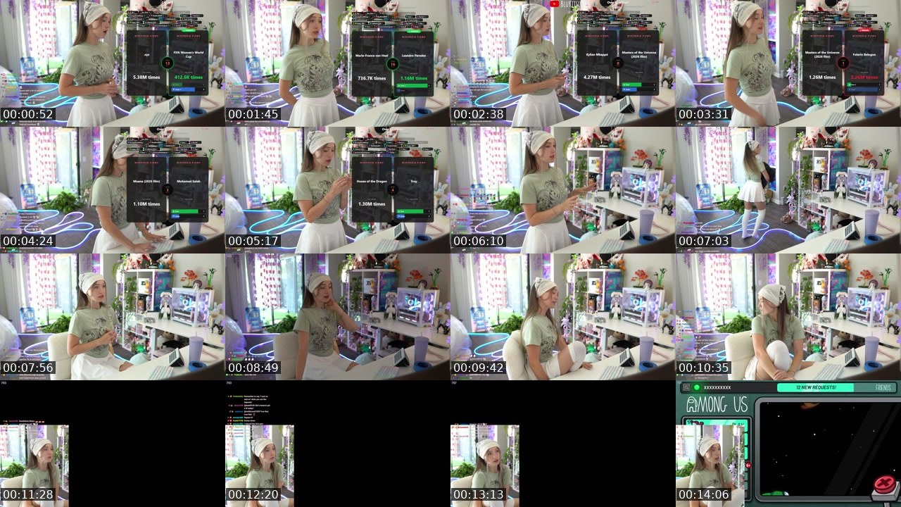 Contact-sheet preview of BluKitsune9's Twitch recording