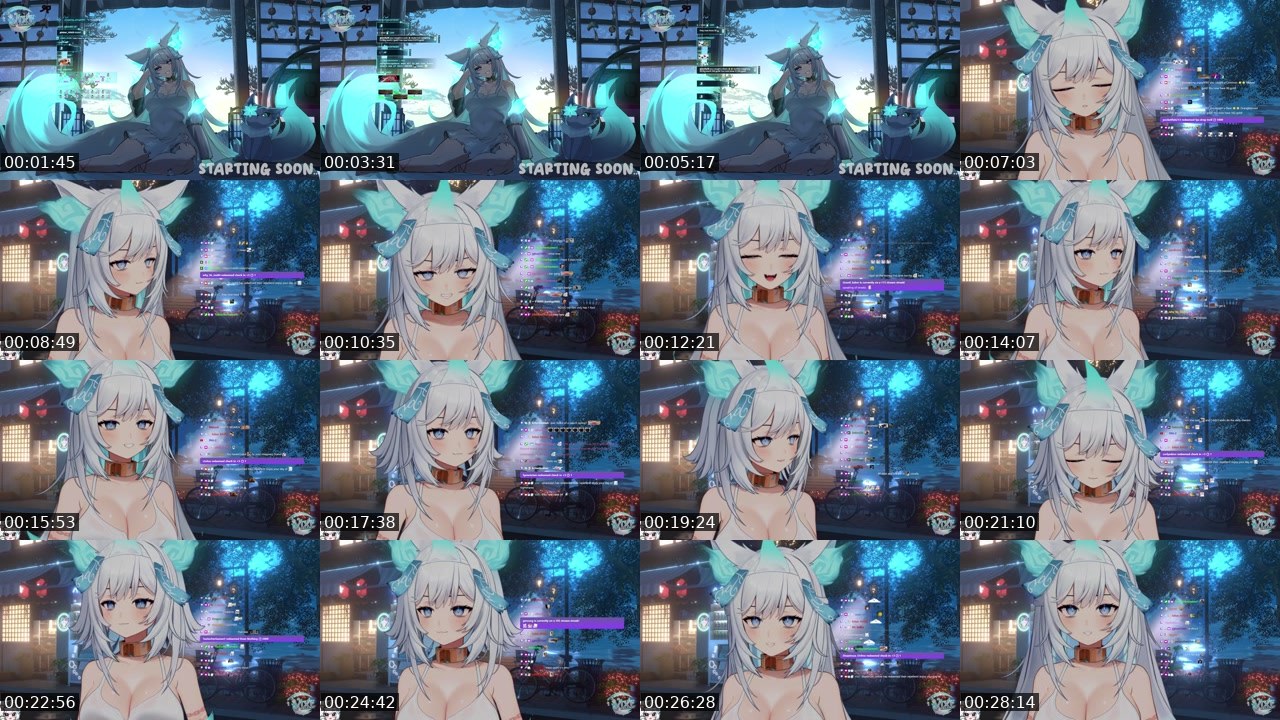 Contact-sheet preview of vixi's Twitch recording