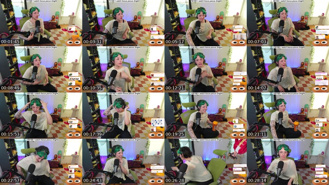 Contact-sheet preview of YEBshow's Twitch recording