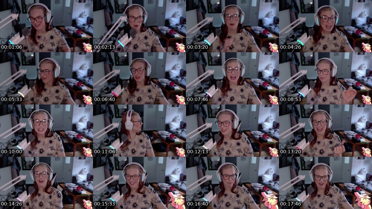 Contact-sheet preview of TheRoxiePop's Twitch recording