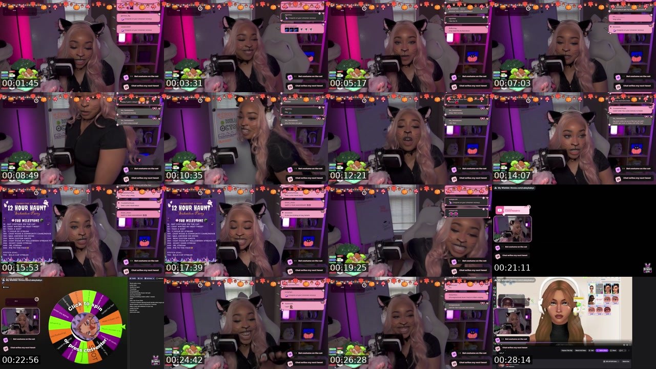 Contact-sheet preview of CakeyBabyx's Twitch recording