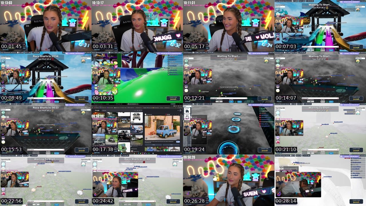 Contact-sheet preview of Jennah's Twitch recording