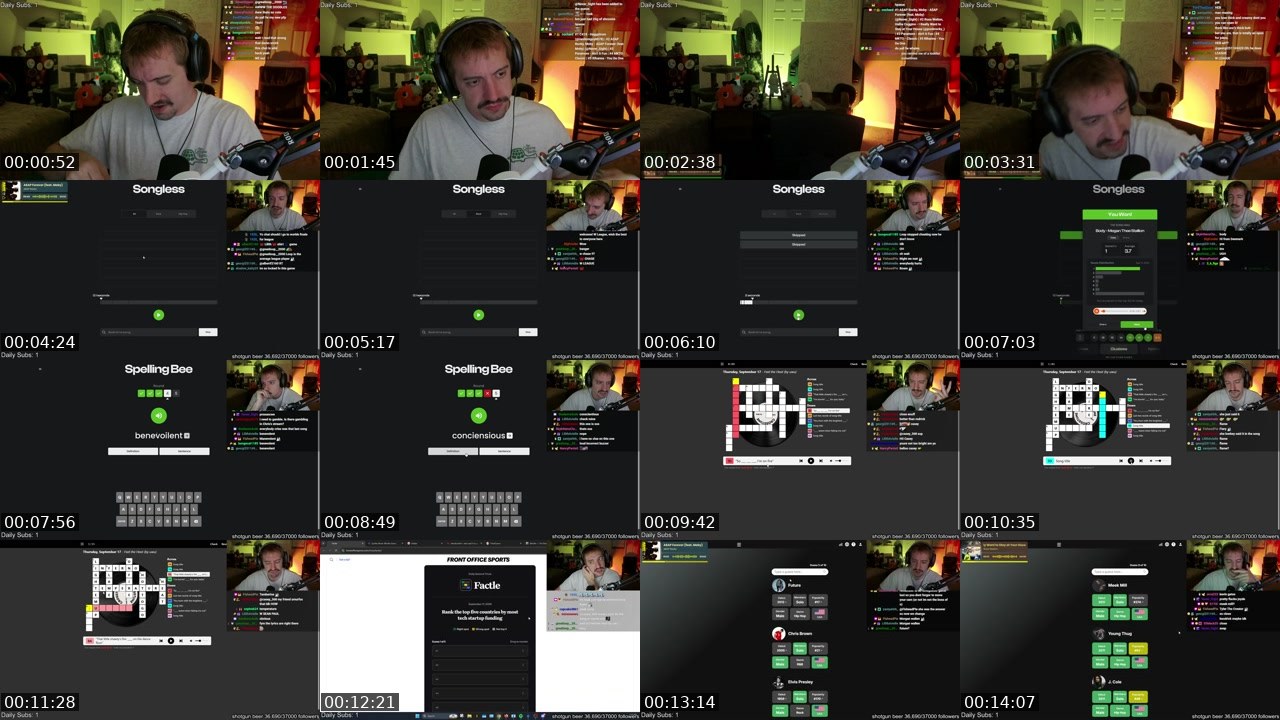 Contact-sheet preview of cochard's Twitch recording
