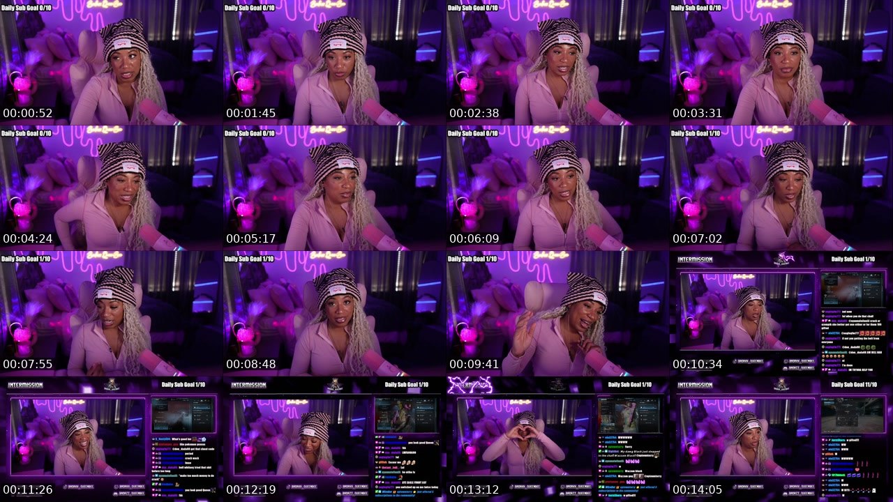 Contact-sheet preview of BadAxx_QueenBee's Twitch recording
