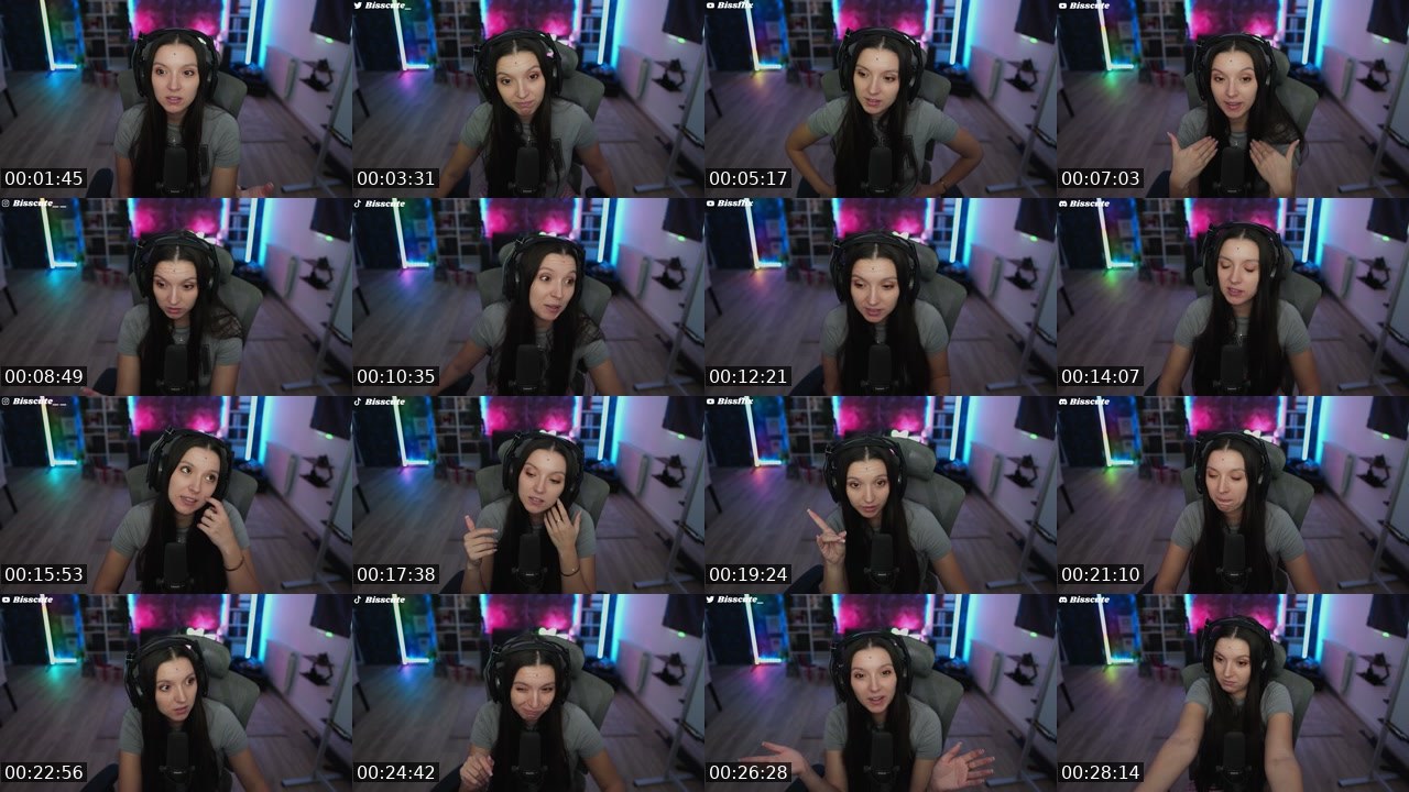 Contact-sheet preview of Bisscute's Twitch recording