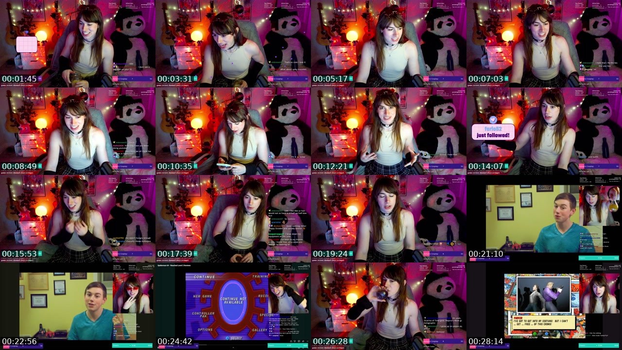Contact-sheet preview of EtherBytexe's Twitch recording