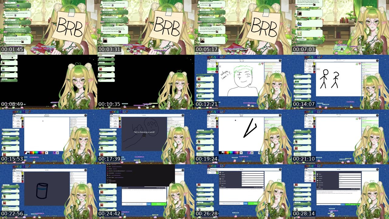 Contact-sheet preview of banbandraws's Twitch recording