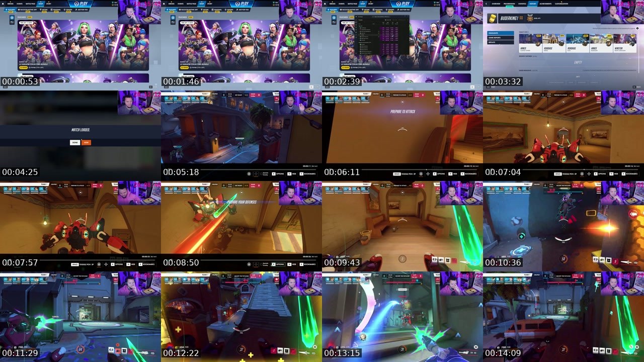 Contact-sheet preview of budersticks's Twitch recording