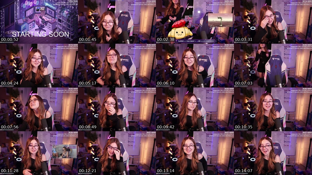 Contact-sheet preview of Lyssaurora's Twitch recording