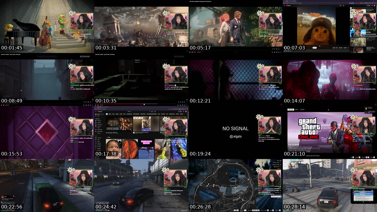 Contact-sheet preview of Yabbe's Twitch recording