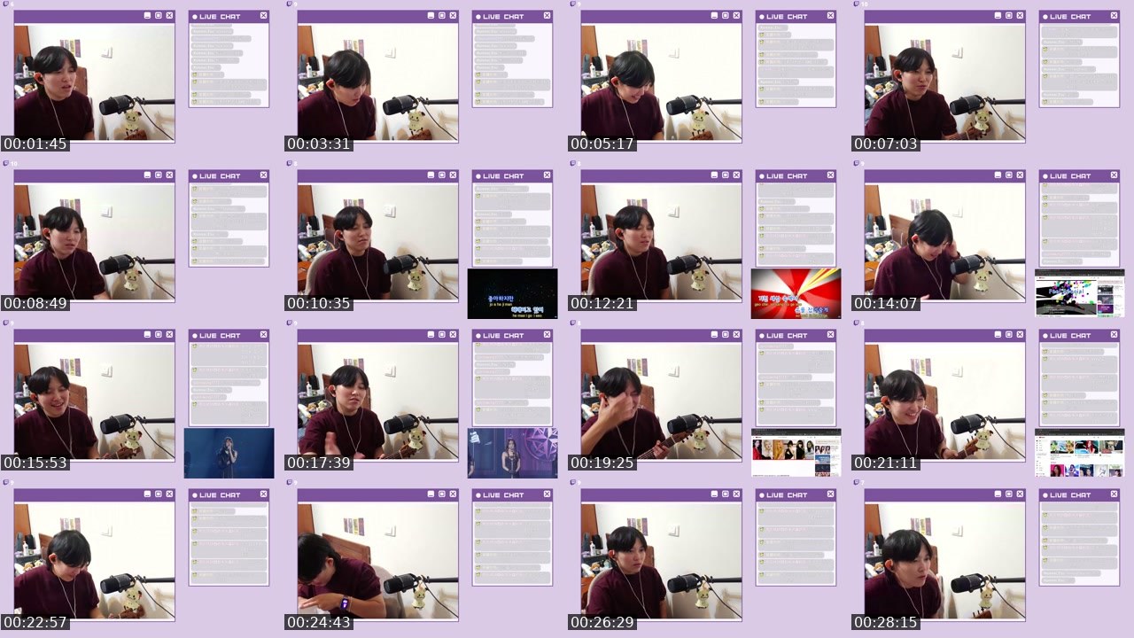 Contact-sheet preview of 小樹クリス's Twitch recording
