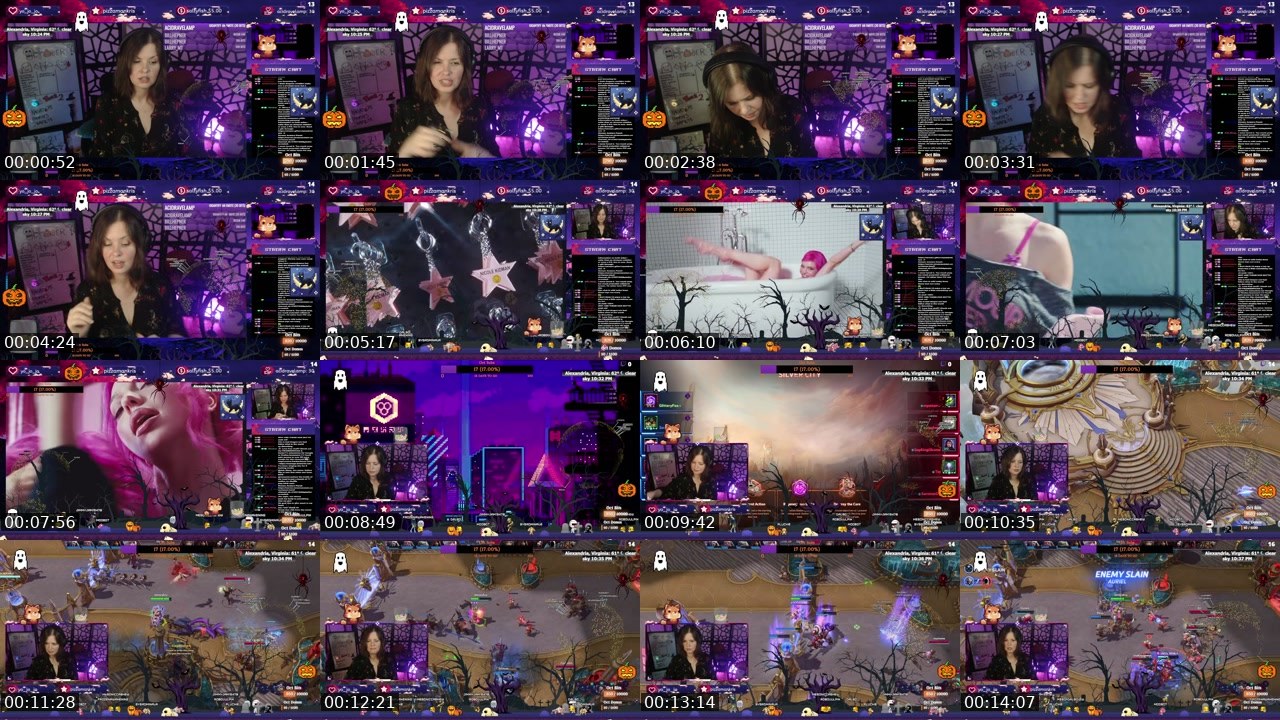 Contact-sheet preview of SysAdminAva's Twitch recording