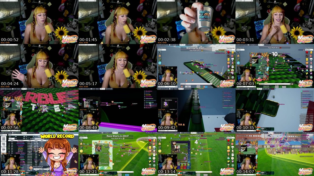 Contact-sheet preview of MissLeemaLee's Twitch recording
