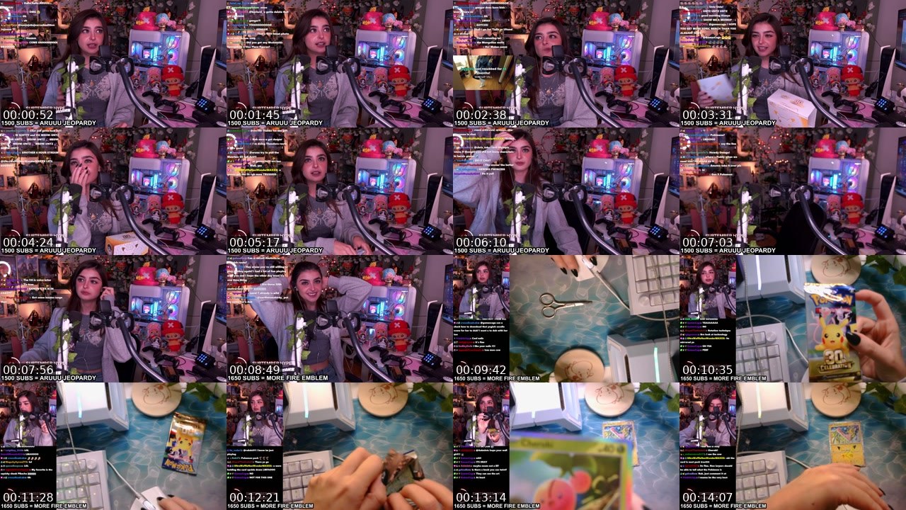 Contact-sheet preview of ARUUU's Twitch recording
