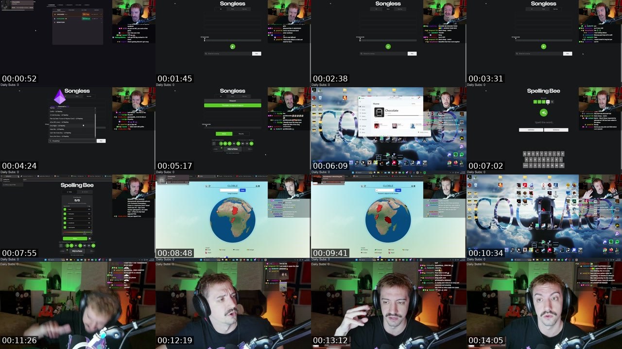 Contact-sheet preview of cochard's Twitch recording