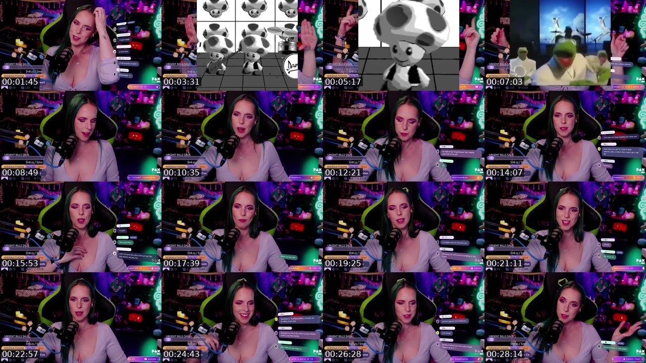 Contact-sheet preview of Whatthemedusa's Twitch recording