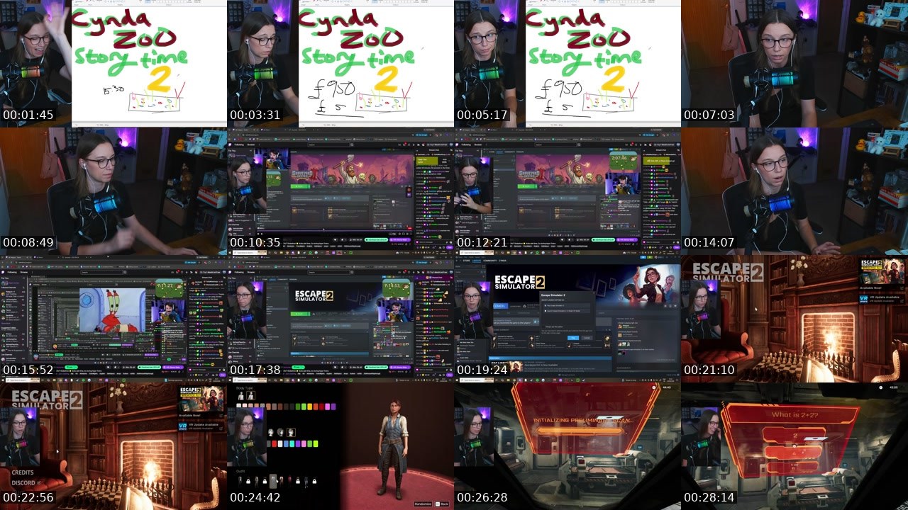 Contact-sheet preview of ItsCynda's Twitch recording