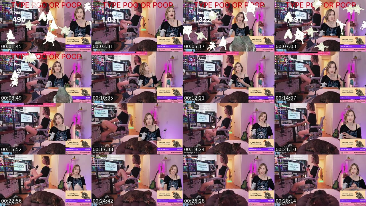 Contact-sheet preview of Celina's Twitch recording