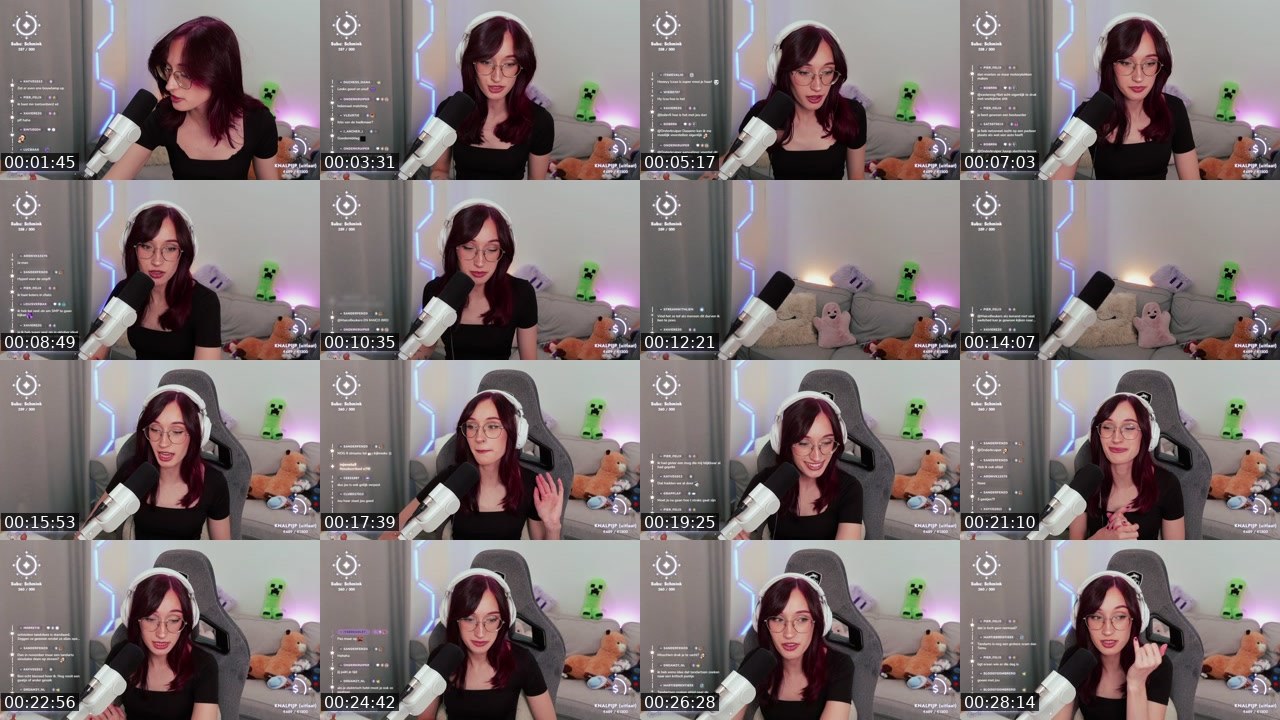 Contact-sheet preview of Izza's Twitch recording