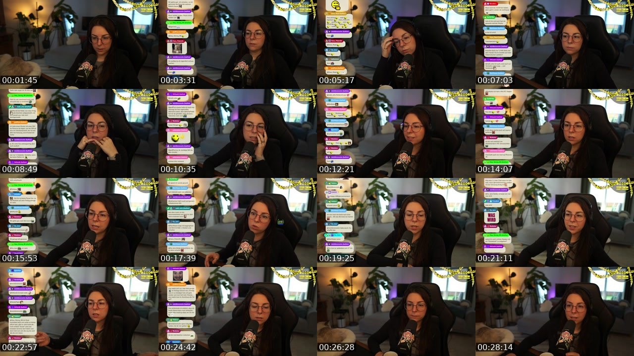 Contact-sheet preview of MissWhat's Twitch recording