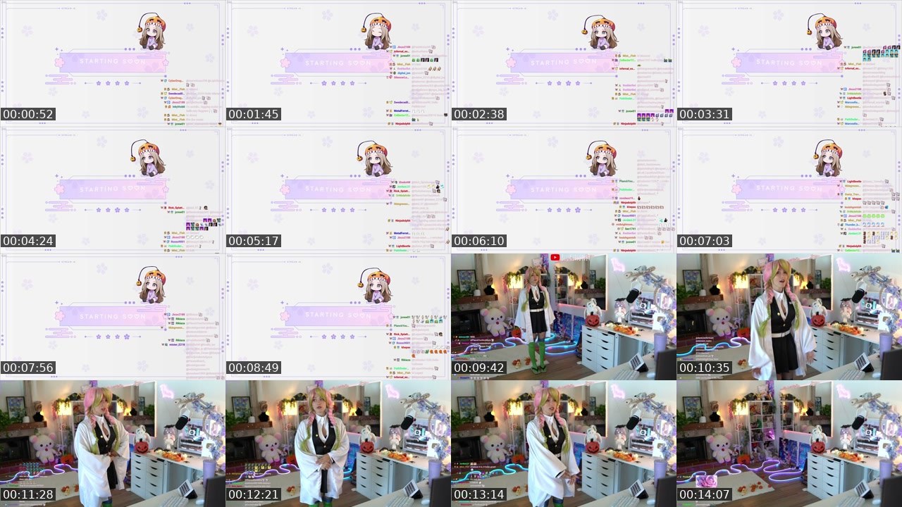 Contact-sheet preview of BluKitsune9's Twitch recording