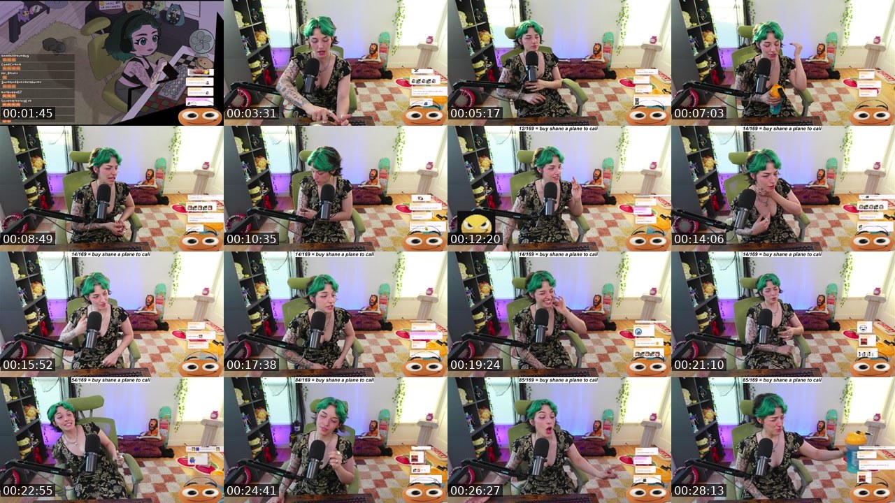 Contact-sheet preview of YEBshow's Twitch recording