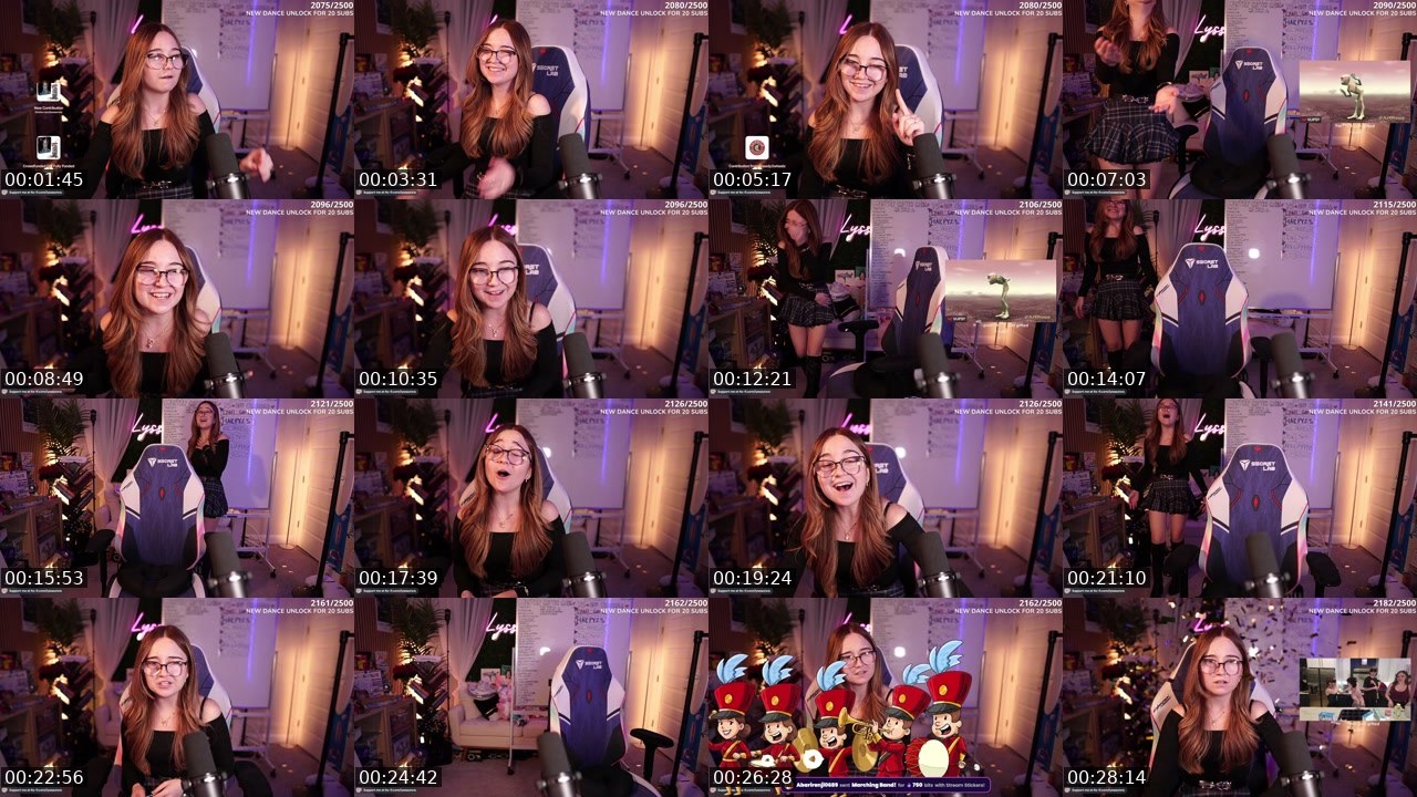 Contact-sheet preview of Lyssaurora's Twitch recording