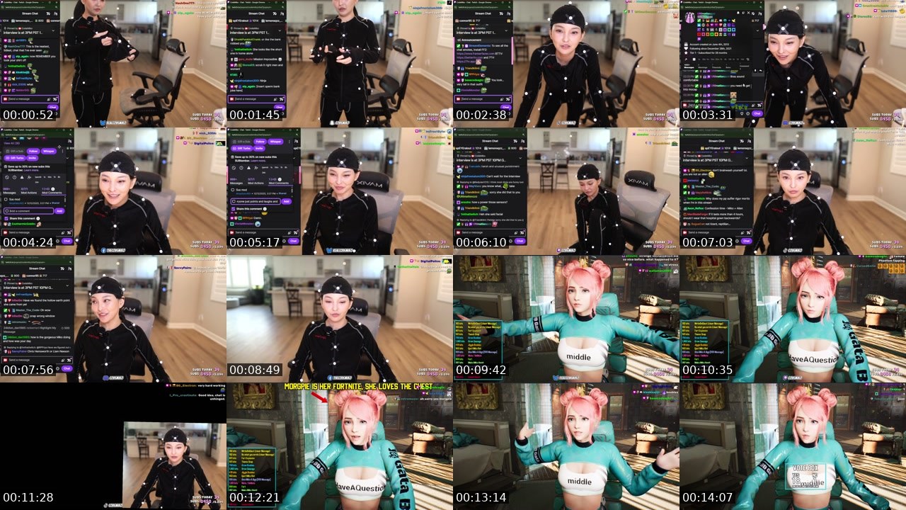 Contact-sheet preview of CodeMiko's Twitch recording