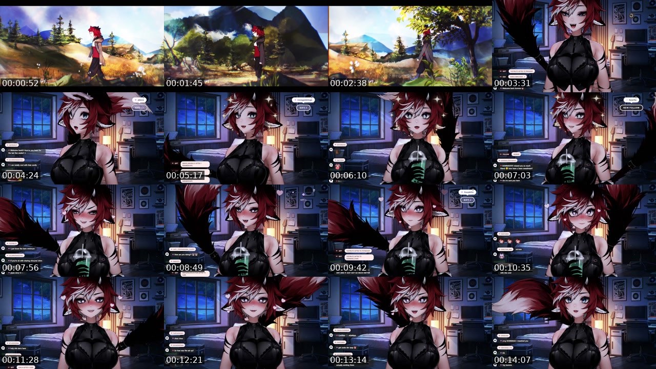 Contact-sheet preview of KommaVT's Twitch recording