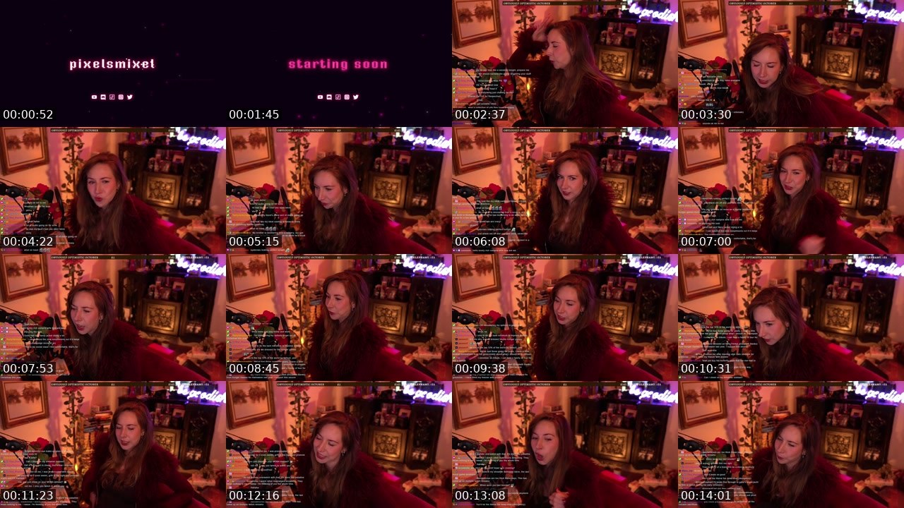 Contact-sheet preview of pixelsmixel's Twitch recording