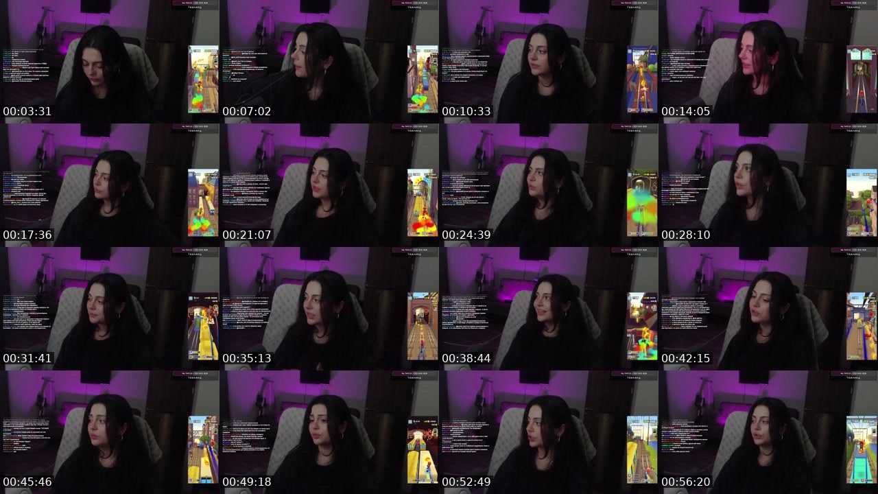 Contact-sheet preview of bourbonya's Twitch recording