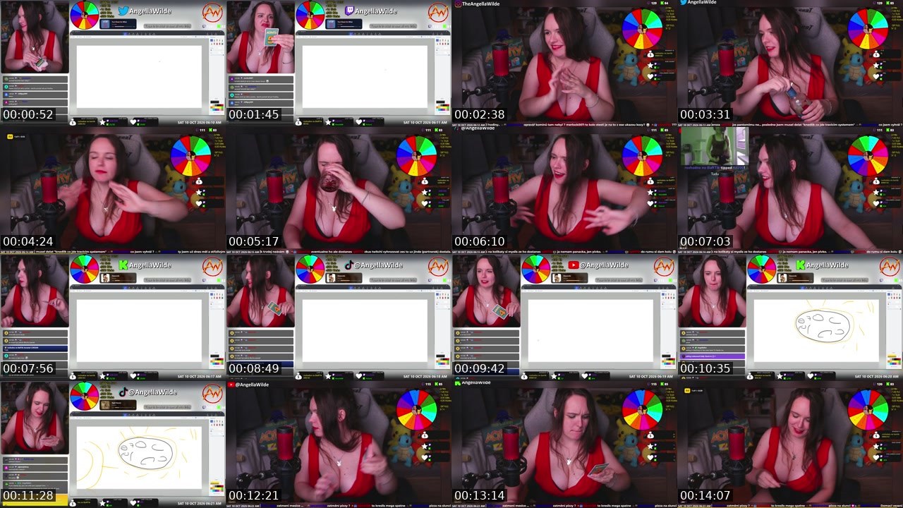 Contact-sheet preview of AngellaWilde's Twitch recording