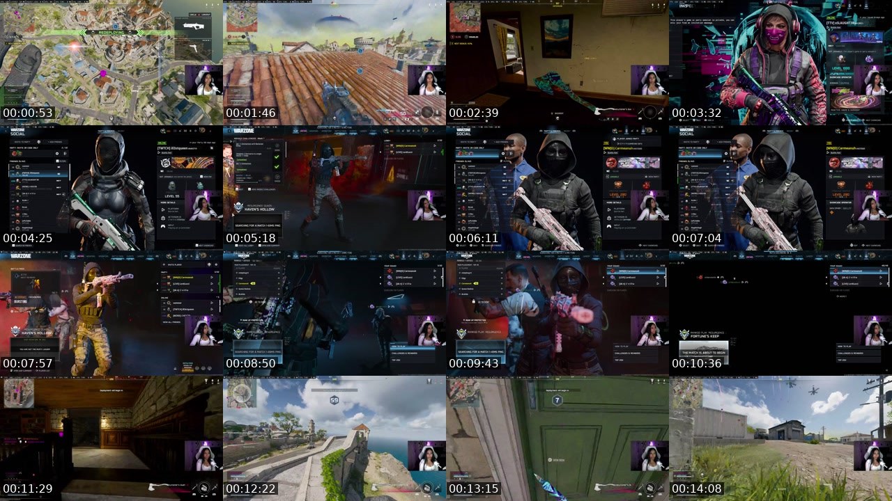 Contact-sheet preview of carmeanuhh's Twitch recording