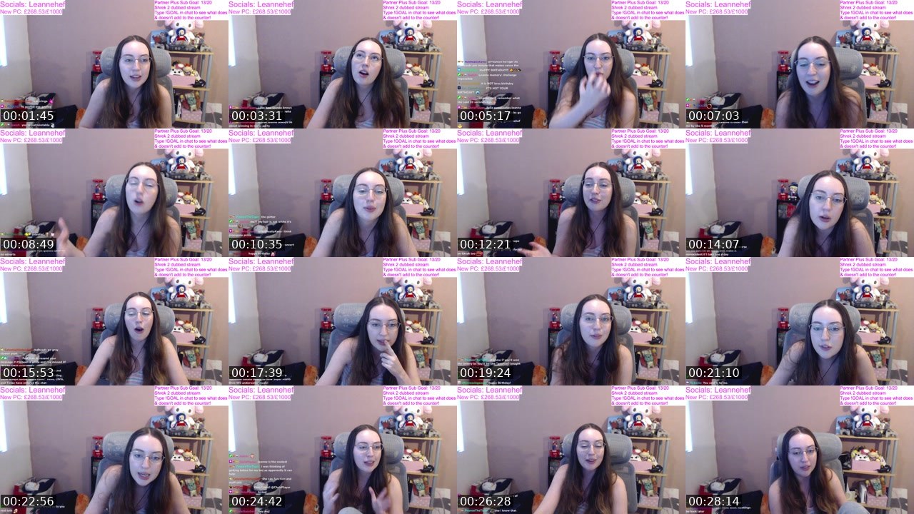 Contact-sheet preview of Leannehef's Twitch recording