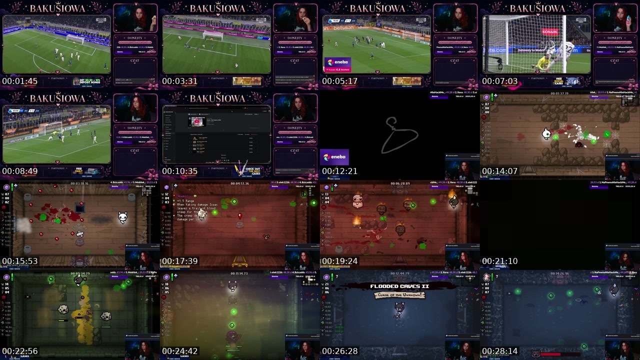 Contact-sheet preview of Bakusiowa's Twitch recording