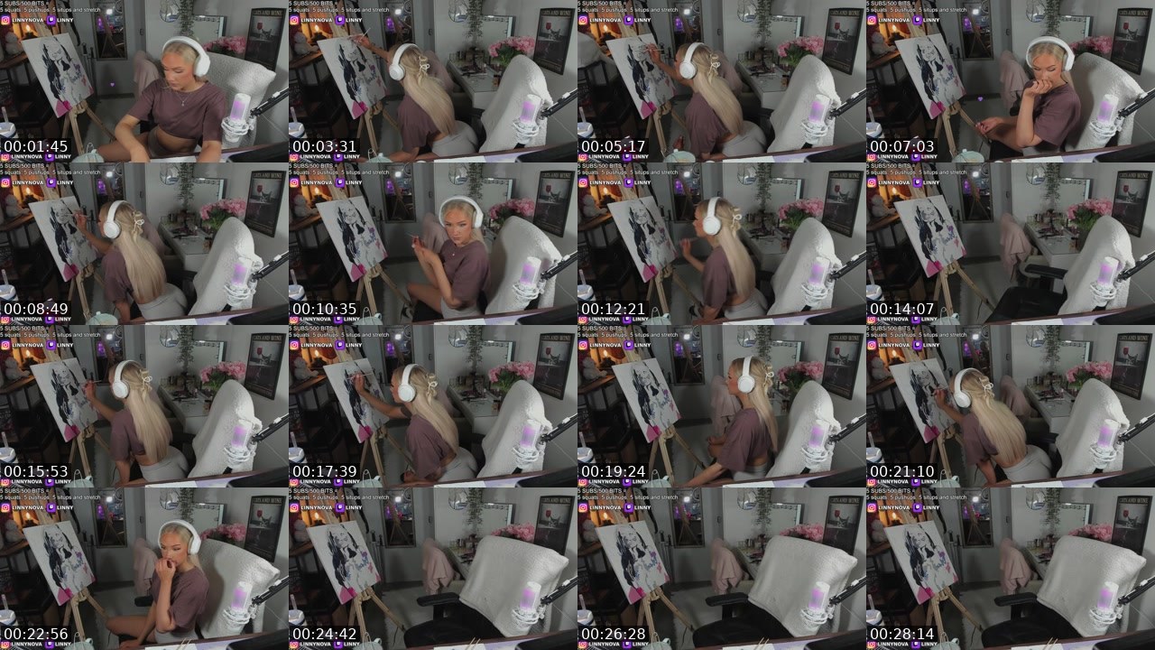 Contact-sheet preview of Linny's Twitch recording