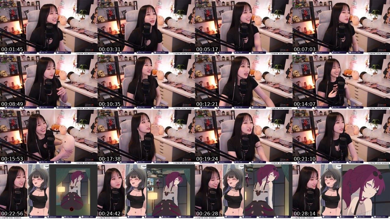Contact-sheet preview of Wonni's Twitch recording