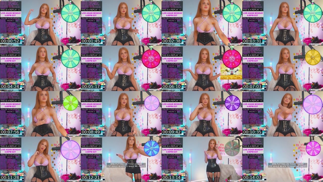 Contact-sheet preview of Faith's Twitch recording