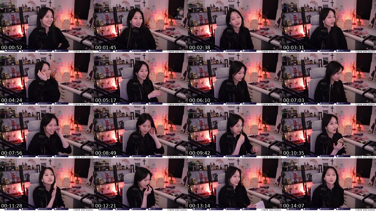 Contact-sheet preview of Wonni's Twitch recording