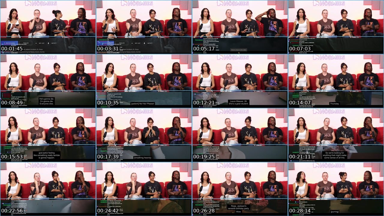 Contact-sheet preview of TheNormiesTV's Twitch recording