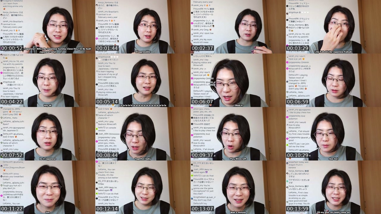 Contact-sheet preview of yoruno_shino's Twitch recording