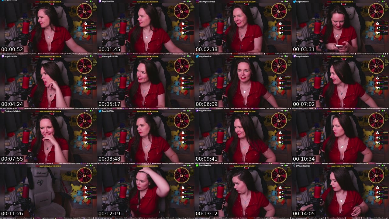Contact-sheet preview of AngellaWilde's Twitch recording