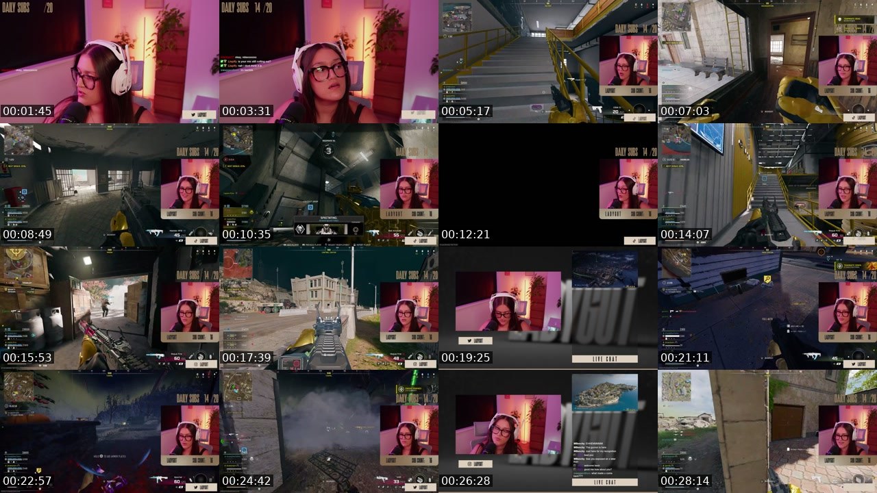 Contact-sheet preview of LadyGut's Twitch recording