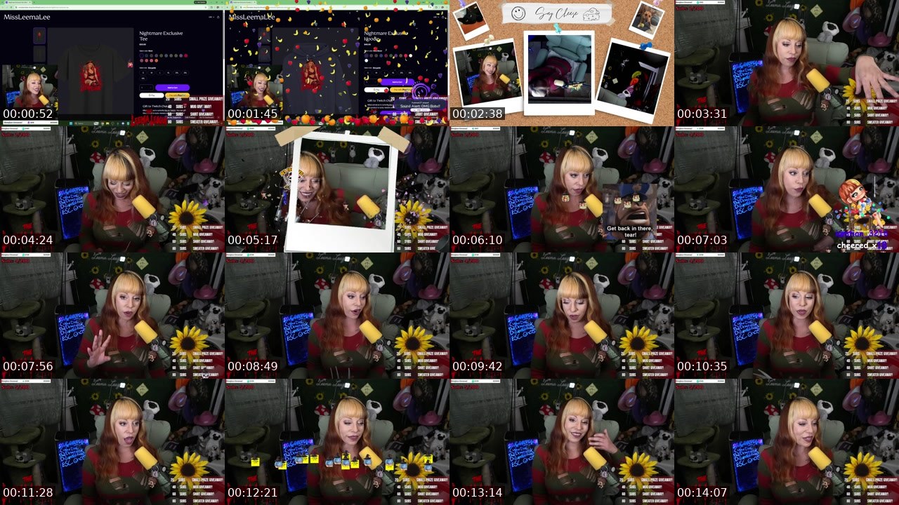 Contact-sheet preview of MissLeemaLee's Twitch recording